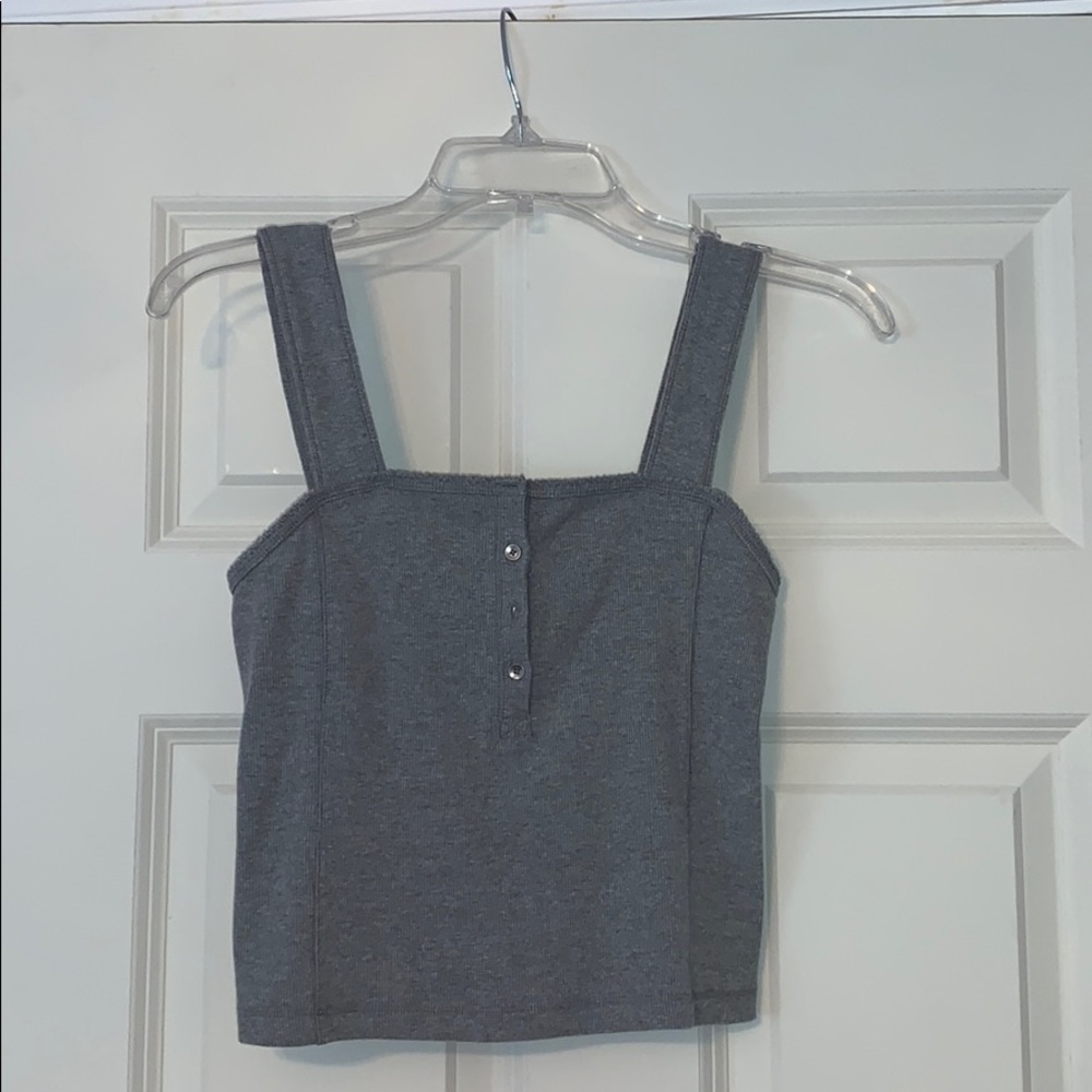 grey ribbed tank